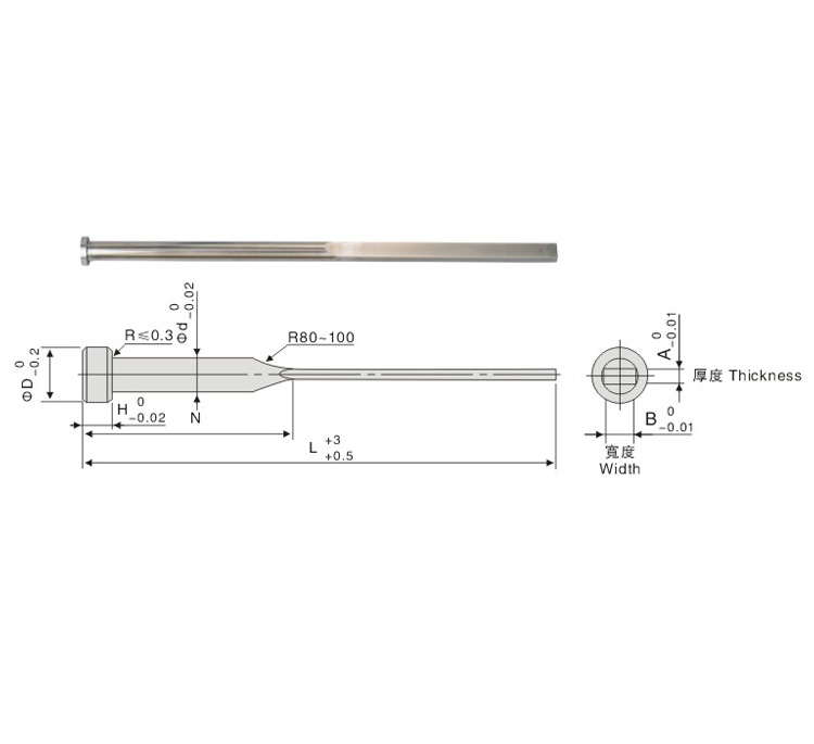 SKD-61 Rectangular Ejector Pin-Ejector Blade