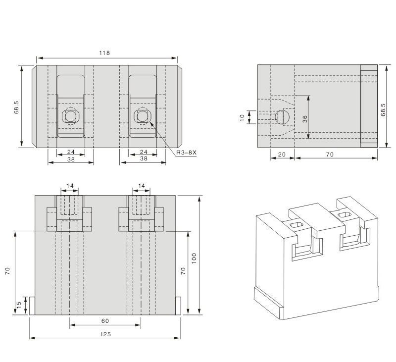 Non-Standard Inclined Ejector Core Unit